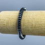 Hematite Smooth Rondelle Bracelet, 8×3mm, 18cm (stretch)