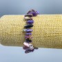 Charoite Bracelet with Natural Stone Chips "Needle", diameter 25x3-12x2mm+- with beads, bead diameter 2mm, length 18cm (stretched)