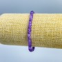 Bracelet Amethyst natural gemstone faceted rondelle, diameter 5x3mm ±, length 18cm (stretch)