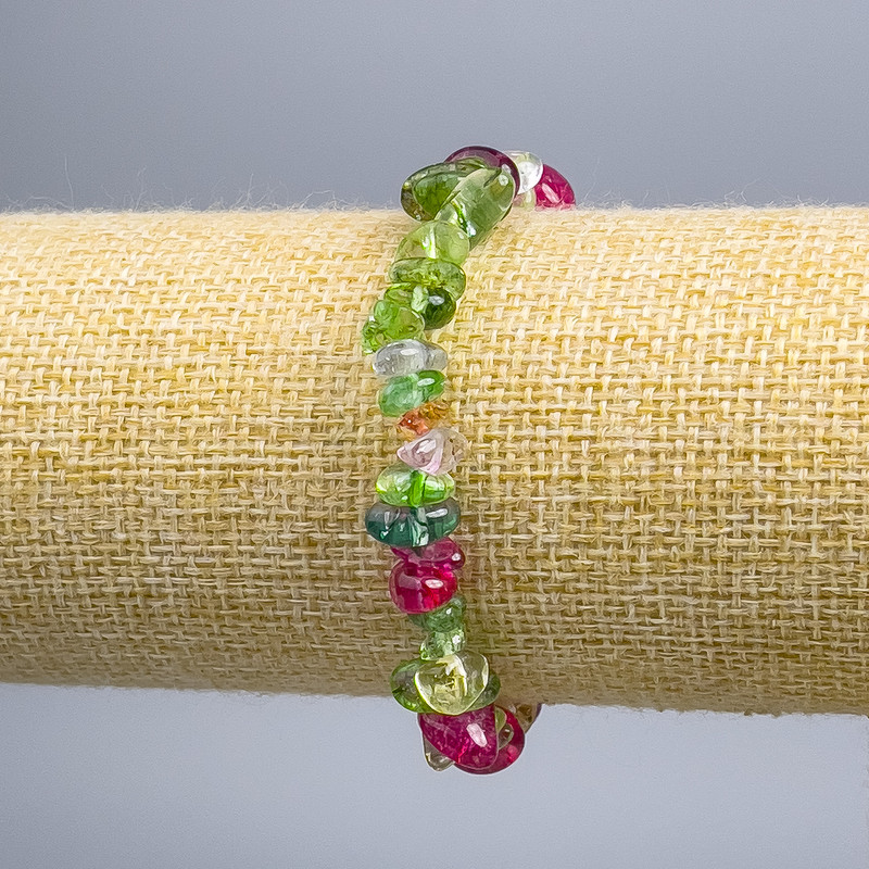 Bracelet Assorted Pebbles, diameter 7×3mm±, length 18cm (stretch)