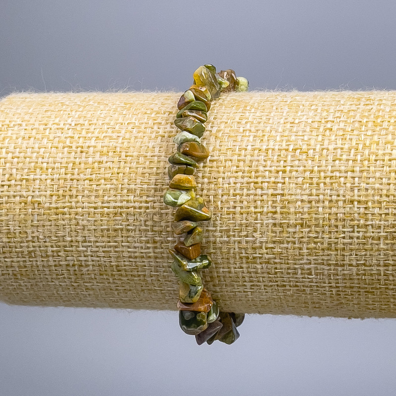 Bracelet Jasper Multicolour Chip, diameter 8×3mm±, length 18cm (stretch)