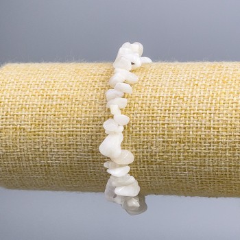 Adularia Bead Bracelet, 7x3mm chips, length 18cm (stretch)