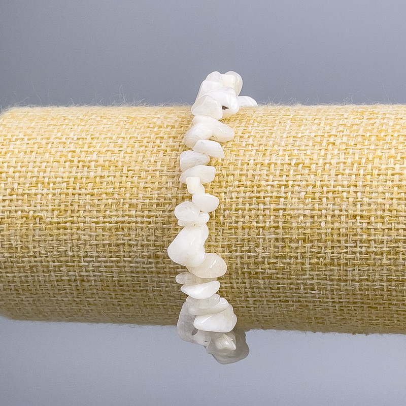 Adularia Bead Bracelet, 7x3mm chips, length 18cm (stretch)