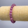 Bracelet Tourmaline Rubellite natural stone smooth bead, diameter 8.5 mm±, length 18 cm (stretch)