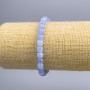Aquamarine Bracelet smooth beads, diameter 6.5 mm ±, length 18 cm (stretch)