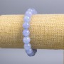 Aquamarine Bracelet Smooth Bead, diameter 10 mm ±, length 18 cm (stretch)