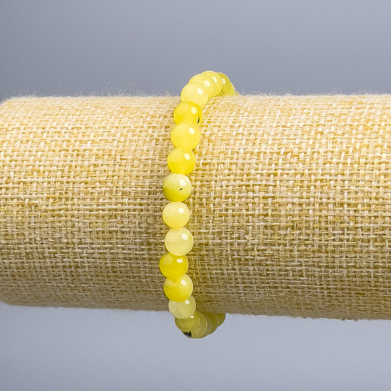 Bracelet Tonalized Quartz Hairy Quartz Smooth Beads, diameter 6.5mm, length 18cm (elastic)