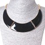 Gateway Necklace 3-part metal Gold and black gloss (130x20 mm)