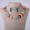 Set of Necklace and Earrings with Multicolour Enamel, length 45-50cm
