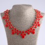 Necklace with red enamel “Coterie”, length 53cm metal color “gold”