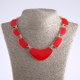 Necklace with red enamel "Athena", length 55cm, metal colour "gold"