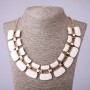 Necklace with white enamel, length 50-55 cm