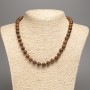 Jasper Necklace, Wooden Smooth Beads, 8.5 mm diameter, 48 cm length