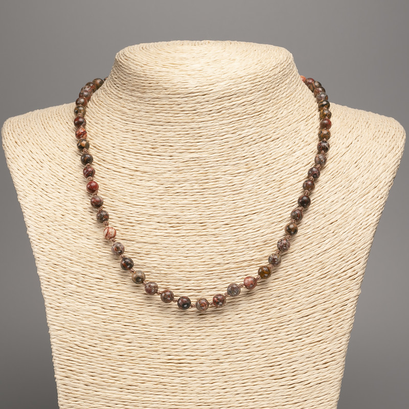 Leopard Jasper Beads (aluminium-free acrylic) smooth round beads, diameter 6mm±, length 48cm ±
