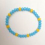 Bracelet "Ukraine" with Czech crystal – yellow-blue, diameter 5×6 mm, length 18 cm +/- (stretch)