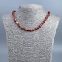 Jasper bead necklace, red jasper, smooth round beads, 6 mm diameter ±, length 48 cm