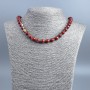 Jasper Beads Necklace, Red Jasper, smooth round beads, diameter 8± mm, length 48 cm