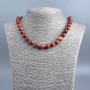 Red Jasper Bead Necklace, smooth round beads, diameter +-mm, length 48 cm