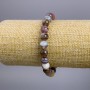 Bracelet of Botswana Agate natural stone, smooth round beads 8mm diameter, 18cm length (stretch)