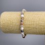 Bracelet made from Botswana Agate natural stone, smooth 6 mm round beads, length 18 cm stretch