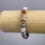 Bracelet made of Botswana agate natural stone, smooth round beads 10+-mm diameter, length 18cm stretch