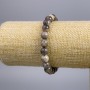 Bracelet Sunstone natural stone smooth bead, diameter 8+-mm, length 18cm stretch