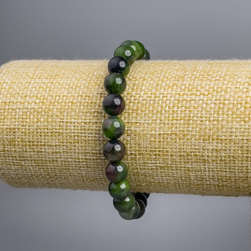Zoisite Bracelet (each) smooth round beads, diameter 8+-mm, length 18cm stretch