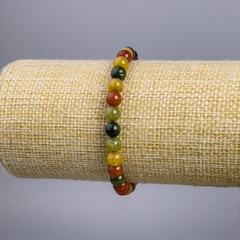 Bracelet "Jasper" multicoloured (piece) smooth bead, diameter 6+-mm, length 18cm stretch