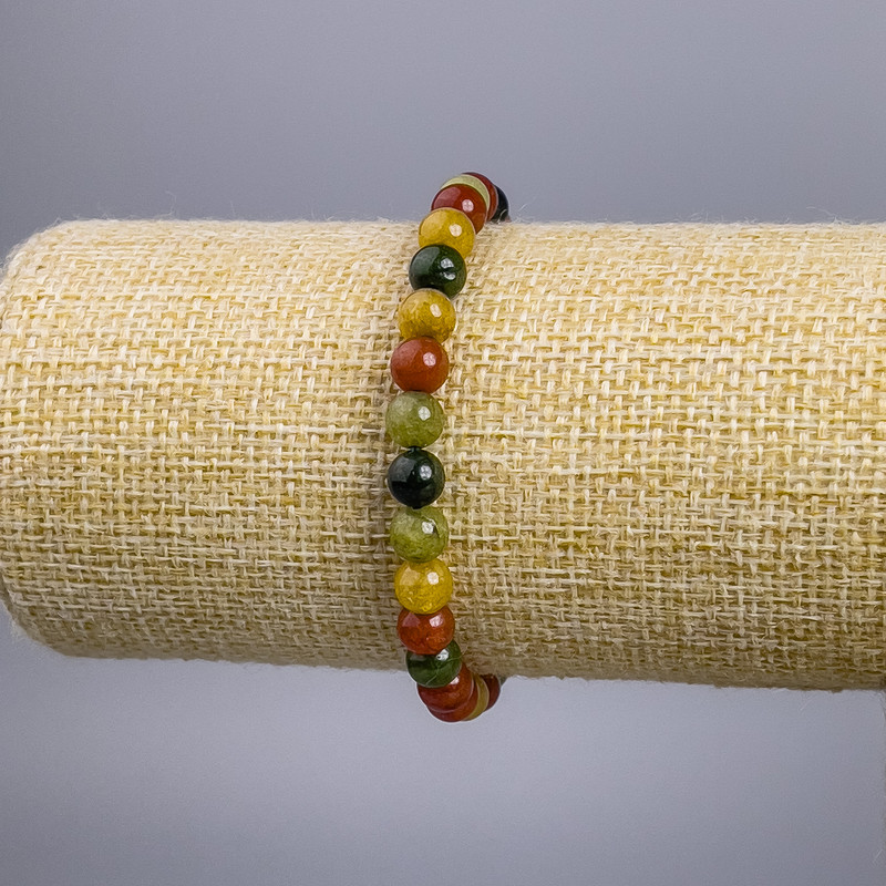 Bracelet "Jasper" multicoloured (piece) smooth bead, diameter 6+-mm, length 18cm stretch
