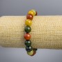 Bracelet 'Jasper' multicolor (single) smooth bead, diameter 10+-mm, length 18cm stretch