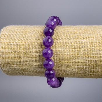 Bracelet 'Sugilite' (piece) smooth bead, diameter 10+-mm, length 18cm stretch