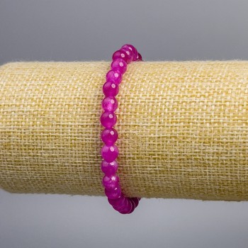 Bracelet "Tourmaline" (single) raspberry smooth bead, diameter 6+-mm, length 18cm stretch