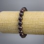 Garnet natural stone smooth bead bracelet, diameter 10mm±, length 18cm stretch
