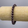 Garnet Bead Bracelet, smooth round beads, 8± mm diameter, 18 cm length, stretch
