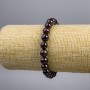 Bracelet with Garnet beads smooth round 11mm diameter, length 18cm stretch