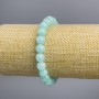 Bracelet with Aquamarine gemstone azure smooth bead, diameter 8+-mm, length 18cm stretch