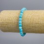 Bracelet with Aquamarine stone blue smooth beads, diameter 6+ mm, length 18 cm stretch