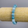 Bracelet made of Aquamarine—blue-violet smooth beads, diameter ~10 mm, length 18 cm, stretch