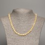 Citrine Bead Necklace, Smooth Round Beads 6.5 mm, Length 48 cm