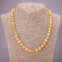 Necklace made from natural stone Rutilated quartz, smooth round beads, diameter 8.5 mm (±), length 48 cm