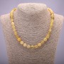 Necklace of natural stone Quartz Hairy Bead smooth bead, diameter 10 (+-) mm, length 45 cm