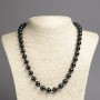 Necklace made from natural black Tourmaline smooth bead, diameter 10mm±, length 45cm±