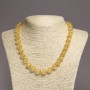 Citrine Necklace with Smooth Round Beads, diameter 10(±)mm, length 45cm+