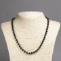 Necklace made from natural black tourmaline, smooth round beads 6mm diameter ±, length 45cm ±