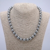 Terahertz Natural Stone Necklace smooth round beads 10mm diameter, 45cm length +