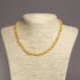 Citrine Bead Necklace, Smooth Round Beads, 6mm (±) diameter, 45cm+ length