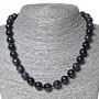 Necklace Aventurine (synthetic) Blue Sand Night of Kaïra, faceted beads 12mm, length 46cm