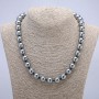 Terahertz Bead Necklace with Smooth Round Beads, 12mm Diameter, 45cm Length +