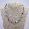 Terahertz Bead Necklace, smooth round beads 8mm diameter, 45cm length +