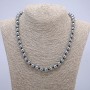 Terahertz Bead Necklace, smooth round beads 8mm diameter, 45cm length +